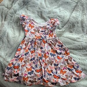 Little Sleepies Colorful Butterfly Print Kids Dress